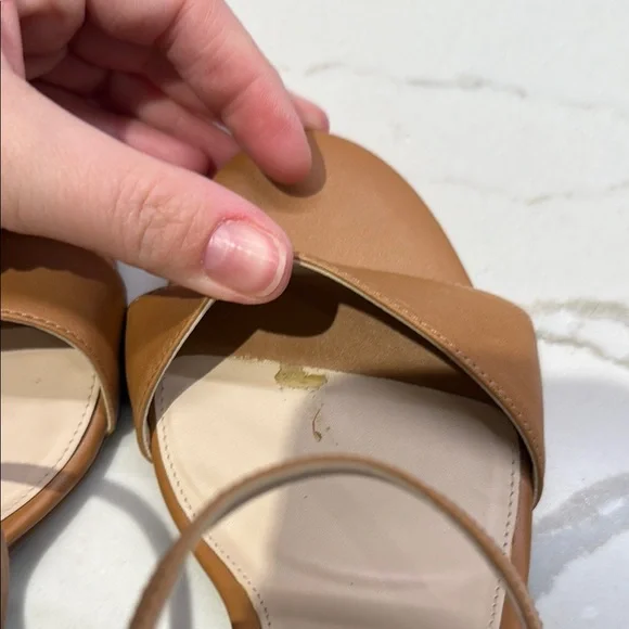 The perfect summer shoe! Tan Strappy Block Heel Sandals - Picture 5 of 8